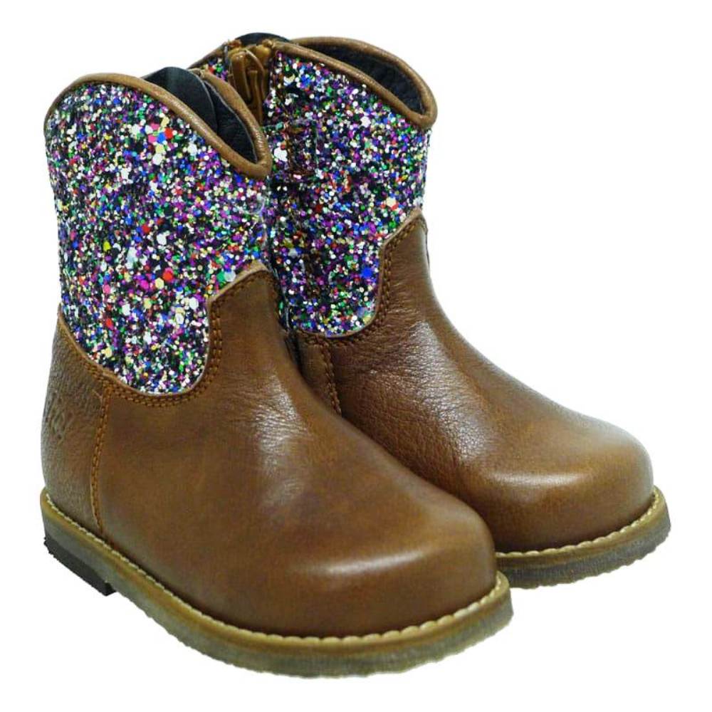 Botín campero glitter niña Clic 8882 Marrón