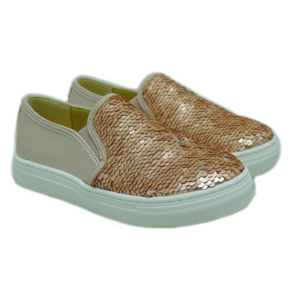 Slip-on con lentejuelas Clarys 3816 Oro rosa