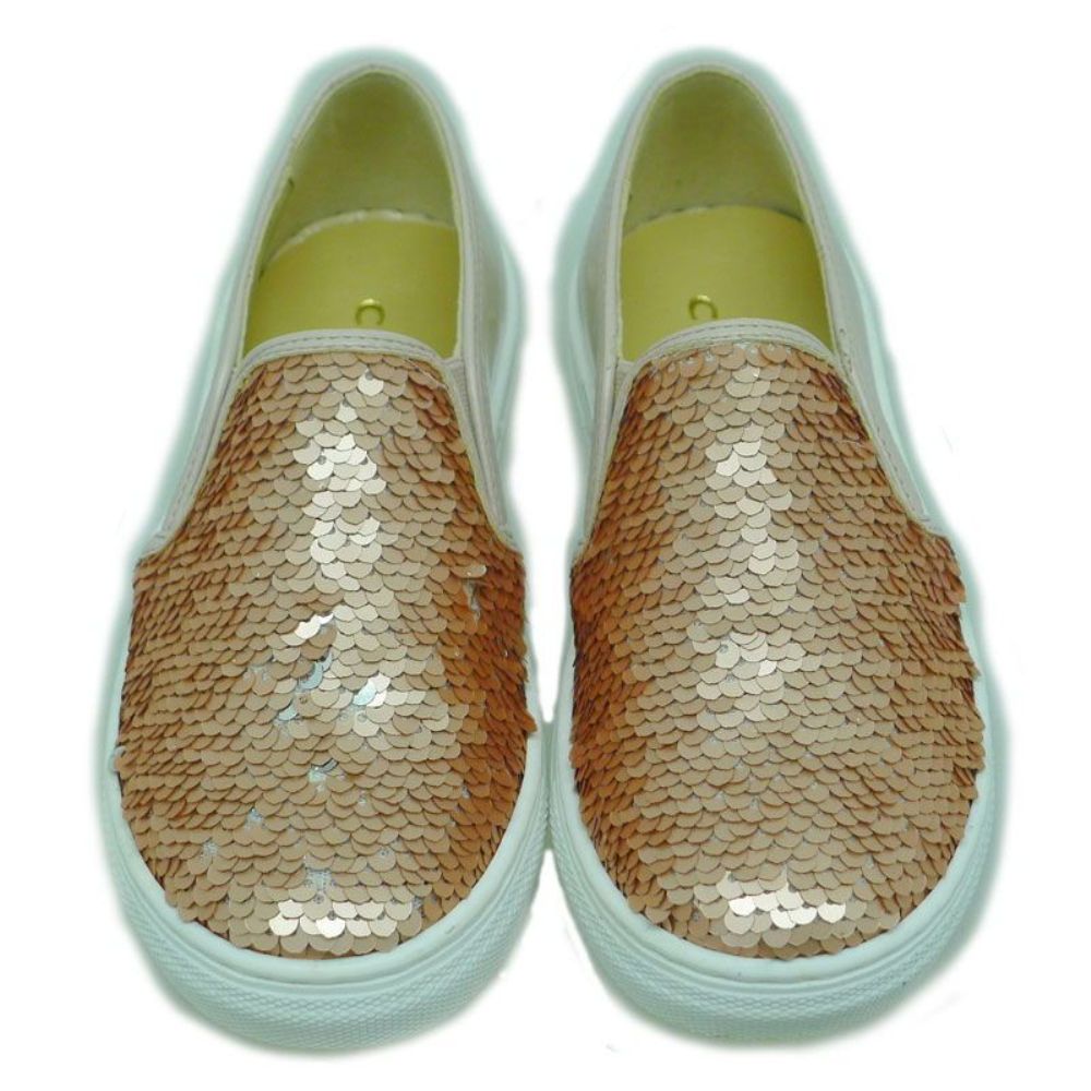 Slip-on con lentejuelas Clarys 3816 Oro rosa foto 2