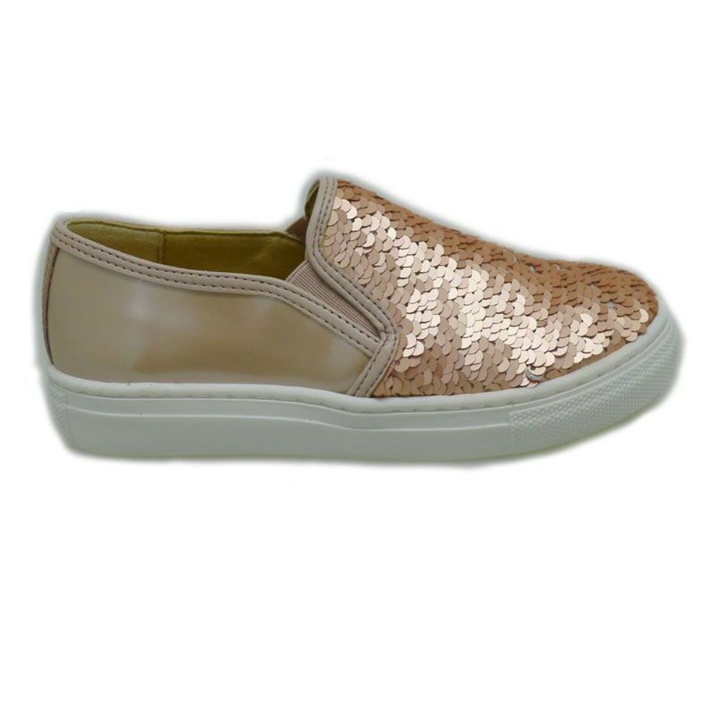 Slip-on con lentejuelas Clarys 3816 Oro rosa foto 3