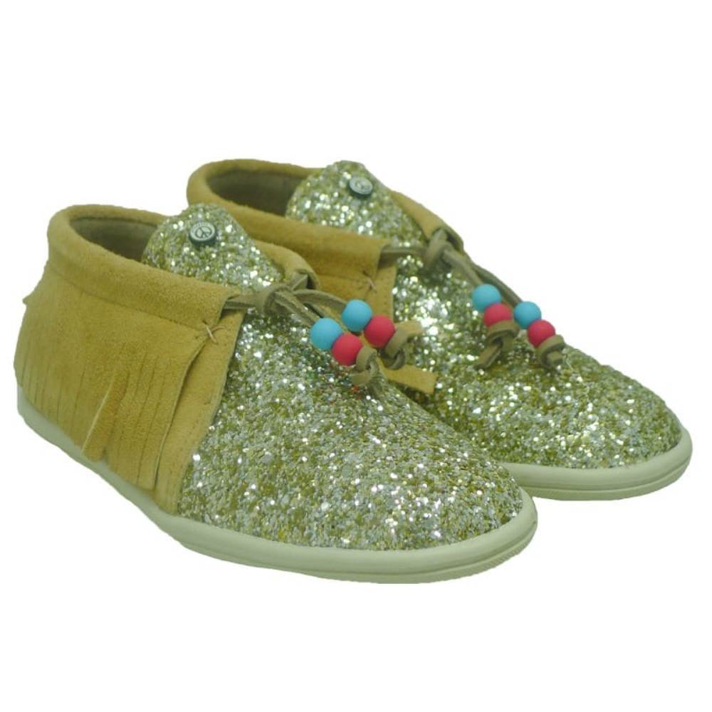 Blucher cordón abotinado con glitter Dolfie Zoe Kids 1 Glitter Oro