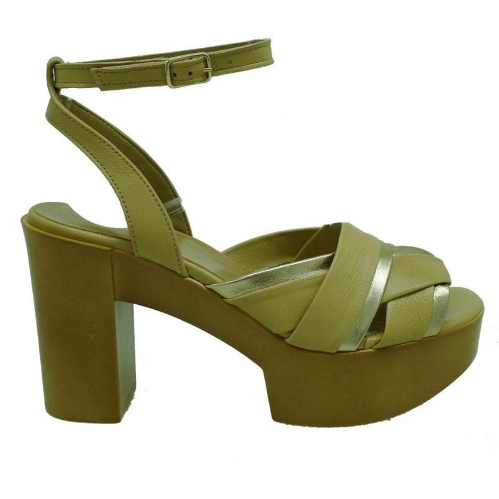 Sandalias Jeannot tacón ancho y plataforma cuero 42063 foto 3