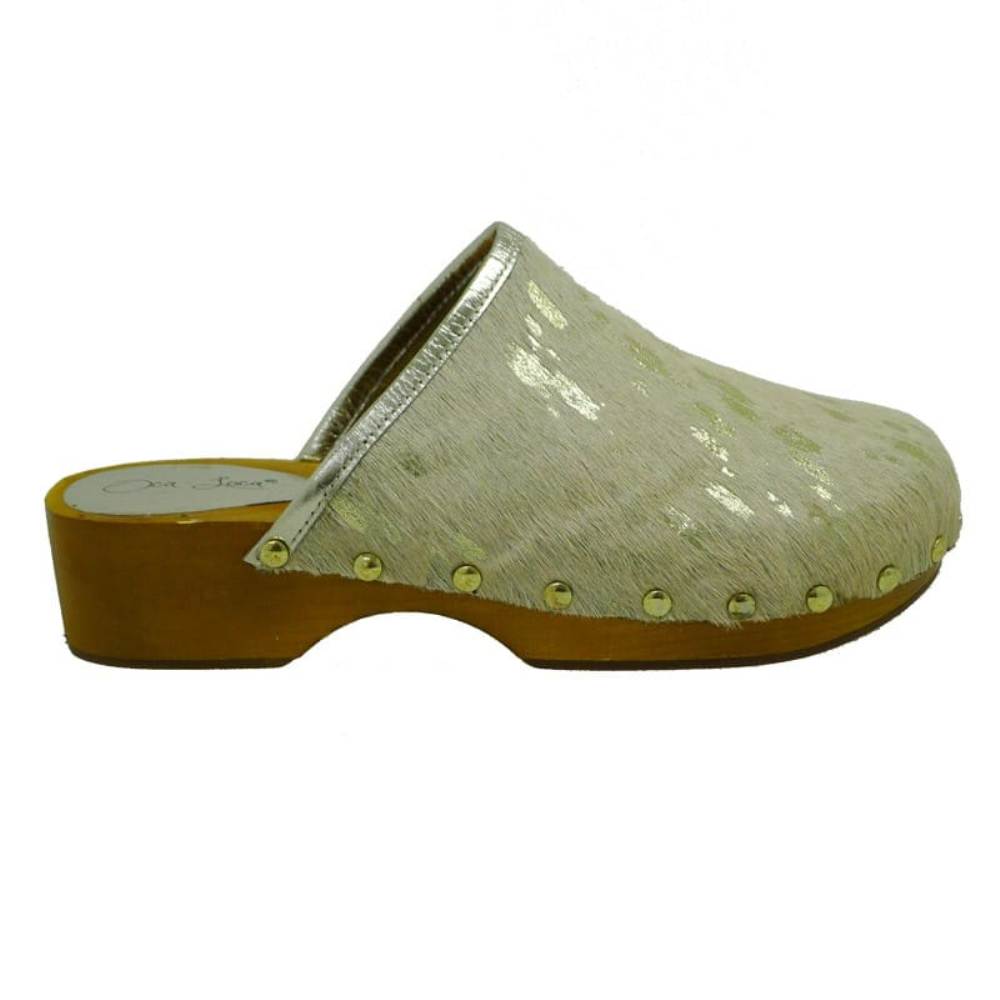 Zueco piel potro Oca Loca 6971-90 Oro foto 3