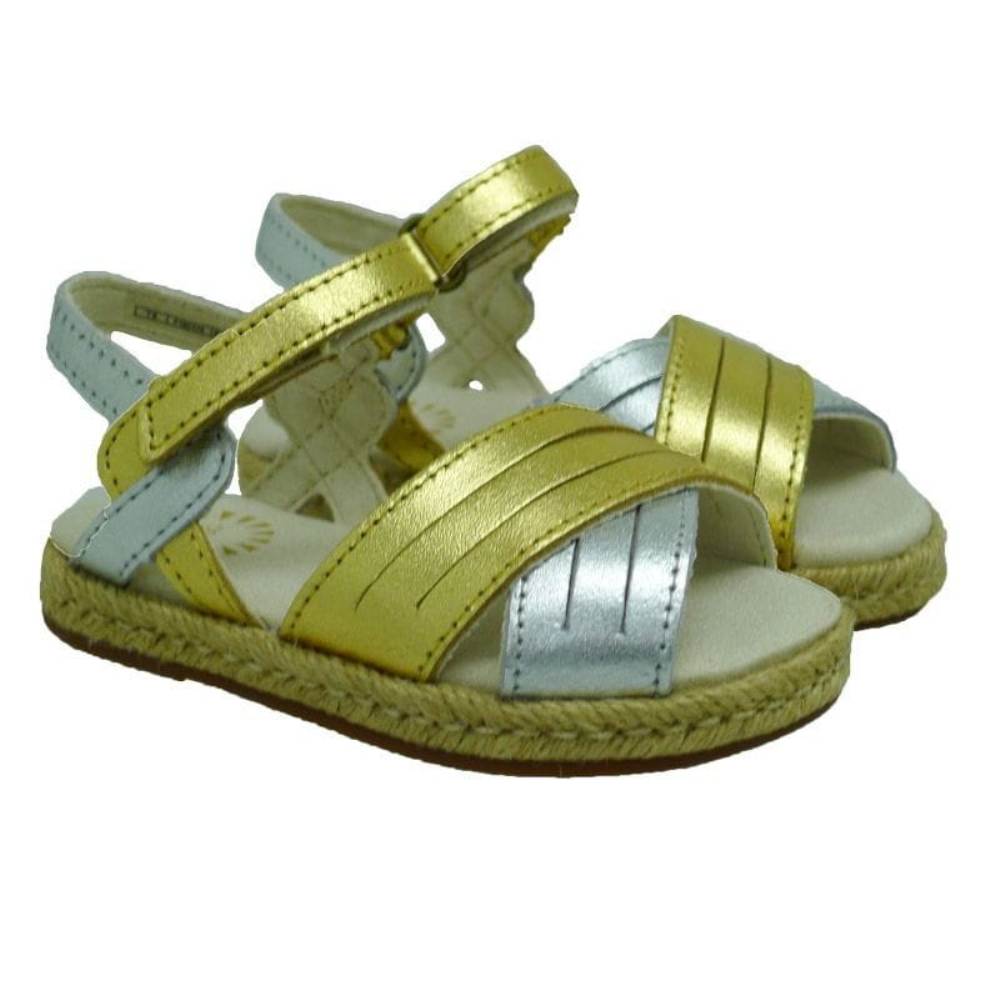 Sandalias yute trenzado niña Ugg Addilyn Metalic Oro-plata