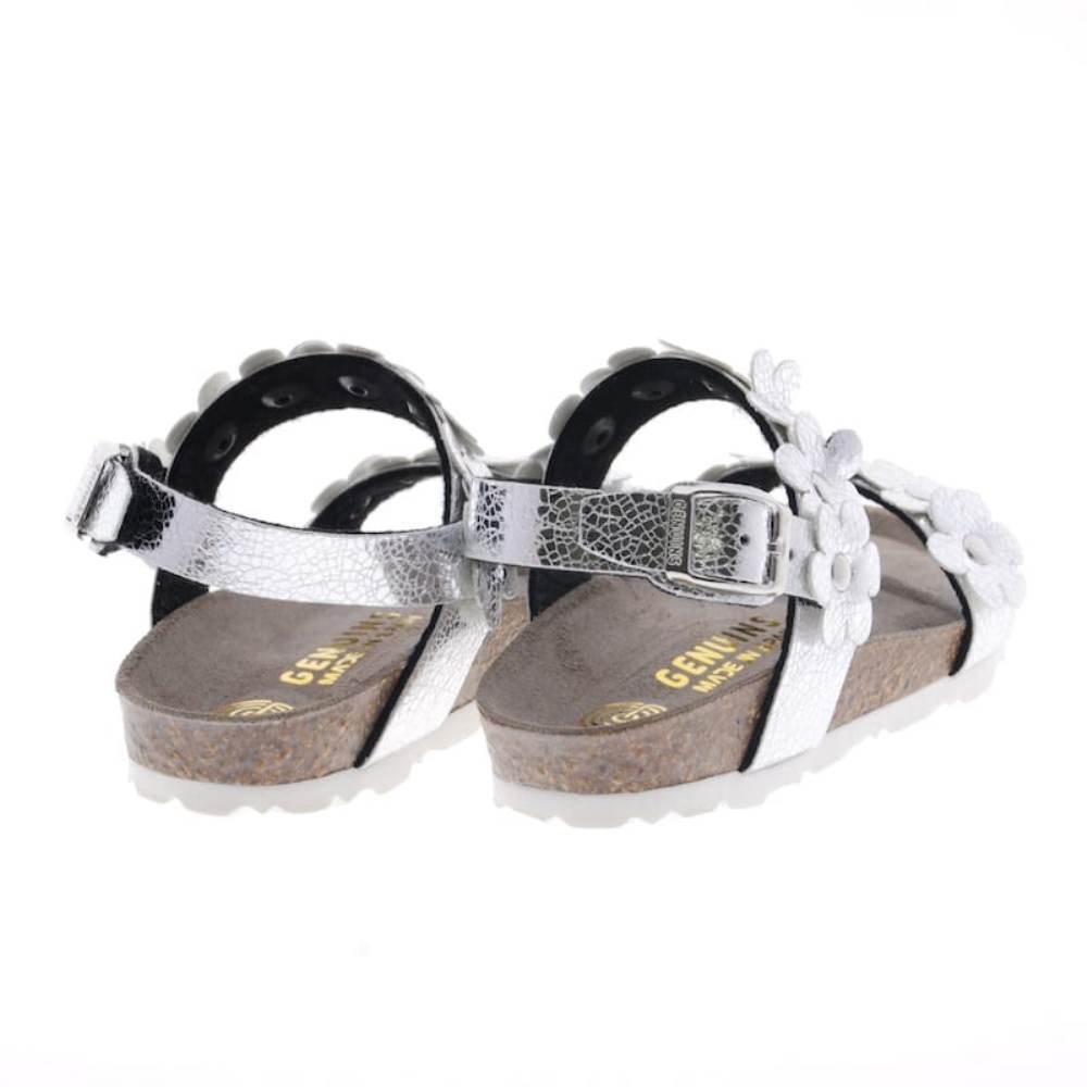 Sandalias bio para niñas flores metalizadas Genuins Rosolina foto 4