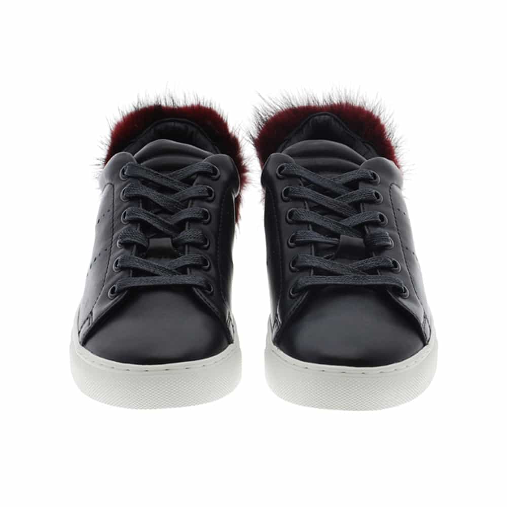 Zapatillas mujer piel con pompones Lola Cruz 257Z10BK Negro foto 2