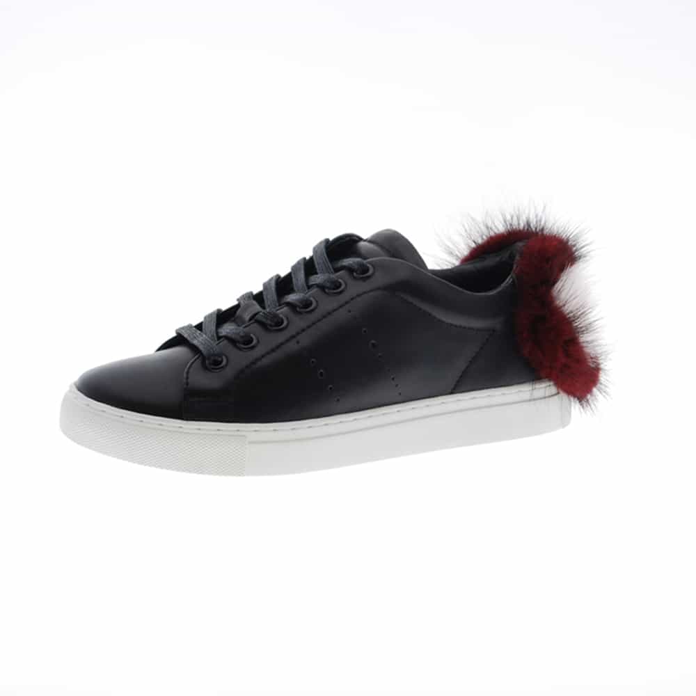 Zapatillas mujer piel con pompones Lola Cruz 257Z10BK Negro foto 3