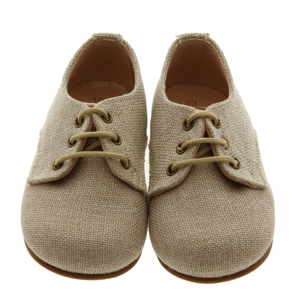 Zapato cordón ceremonia lino arena Carrile P-703 foto 2
