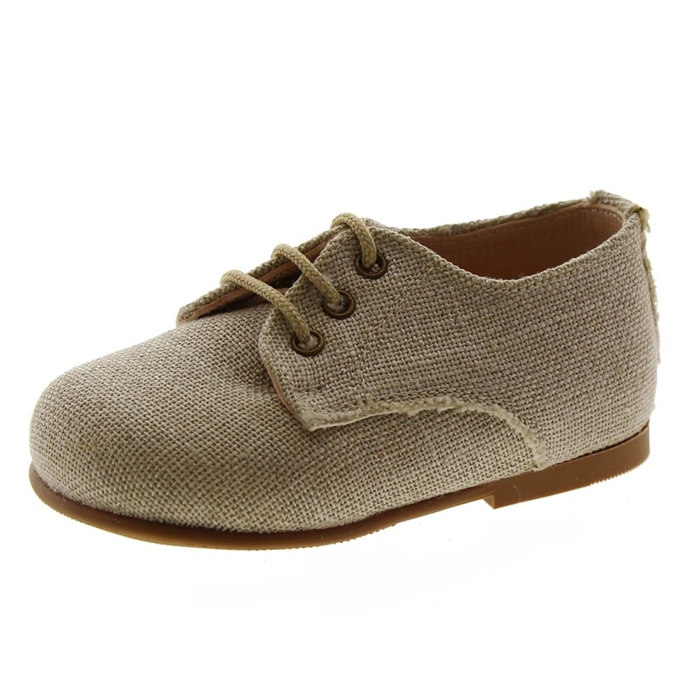 Zapato cordón ceremonia lino arena Carrile P-703 foto 3