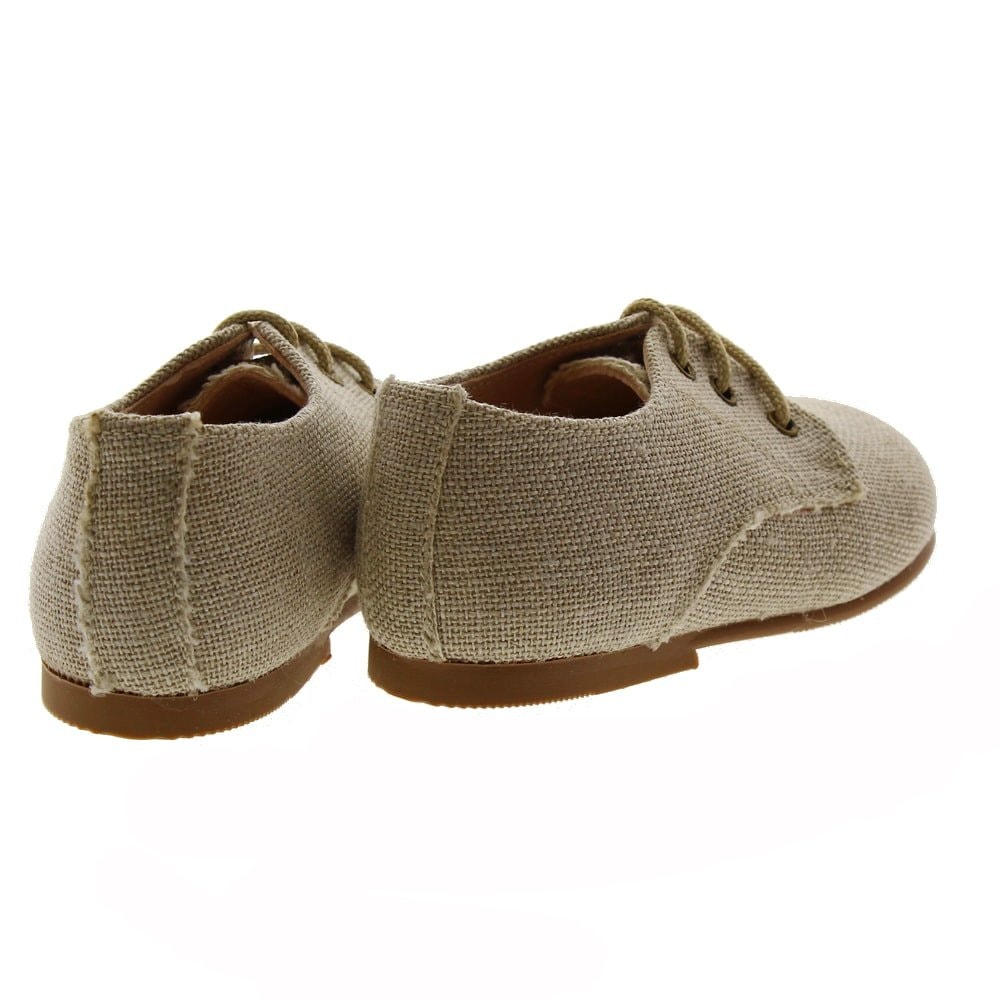 Zapato cordón ceremonia lino arena Carrile P-703 foto 4