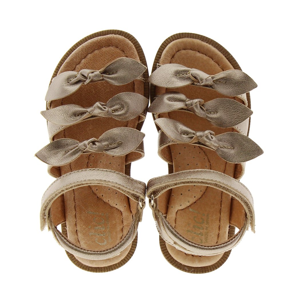 Sandalia velcro tres lazos Clic CL-9484 Oro foto 2