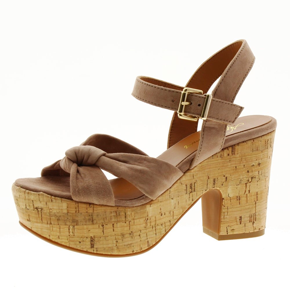 Alpe sandalia tacón y plataforma nude 37631265