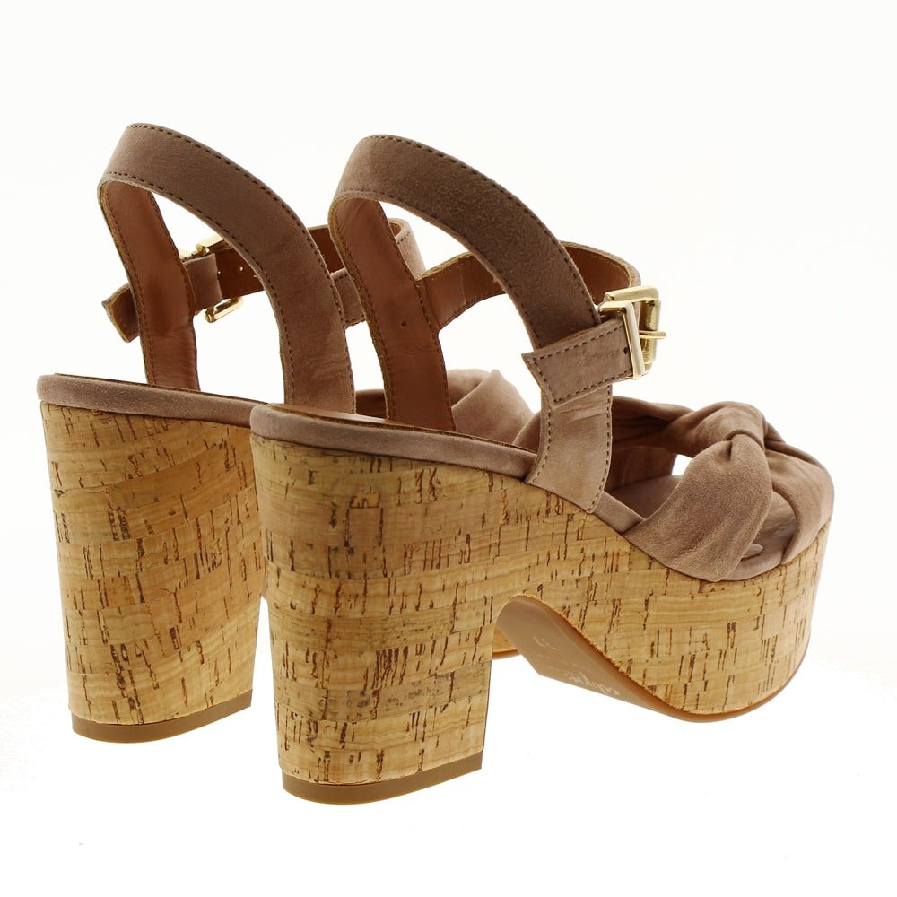 Alpe sandalia tacón y plataforma nude 37631265