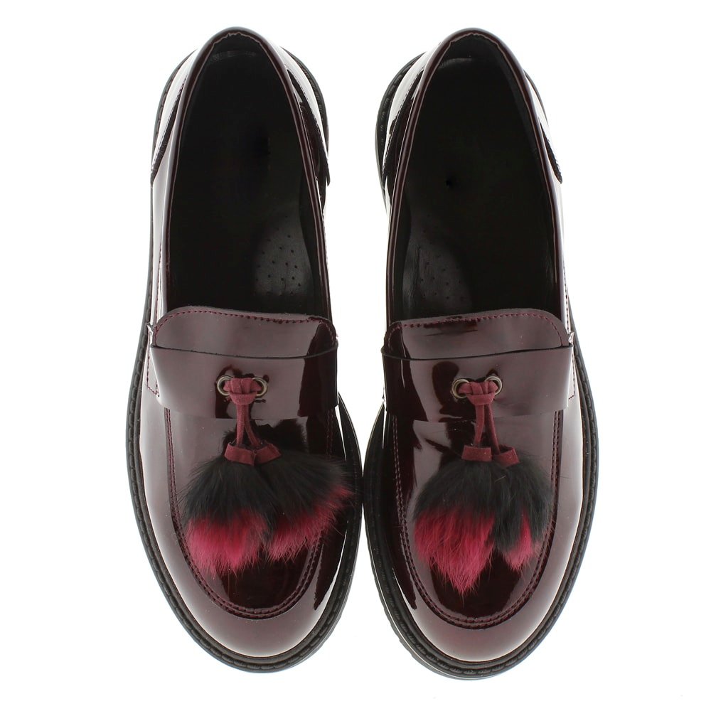 Zapato mocasín charol burdeos Clarys 5943 foto 2