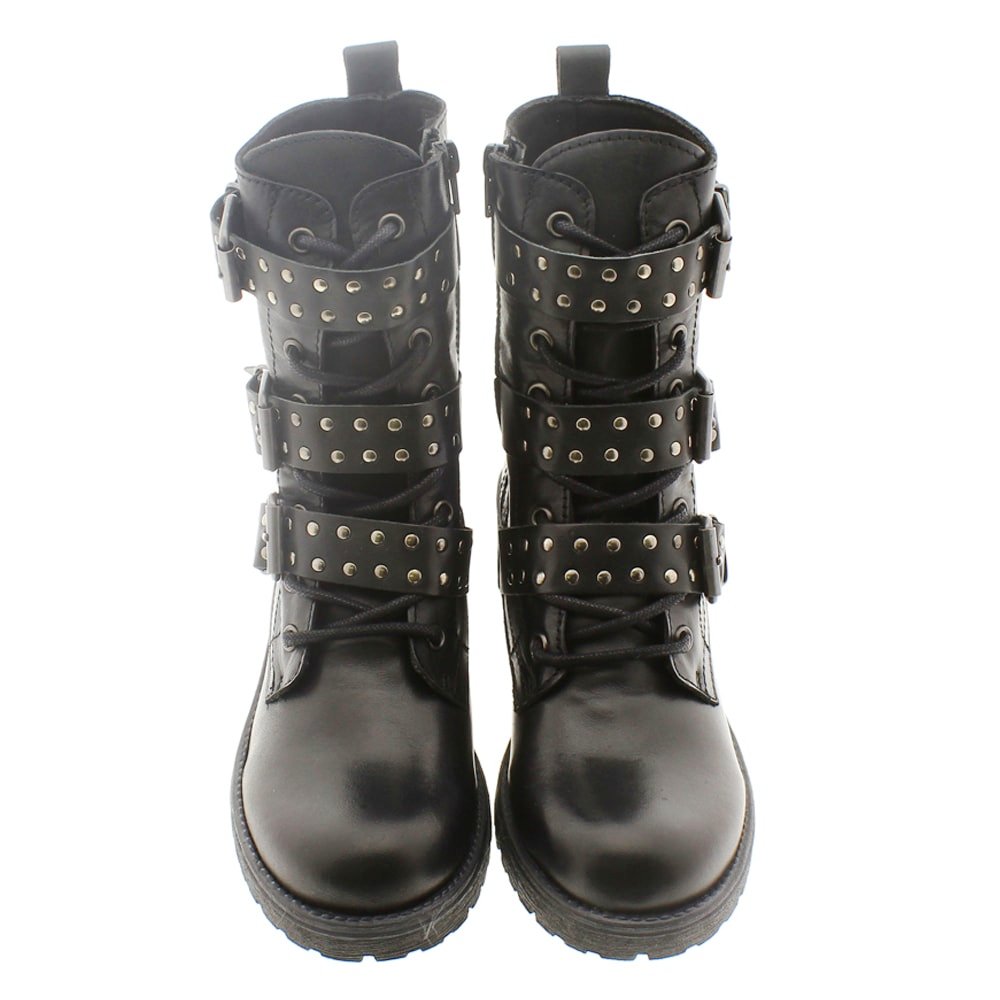Botines moteros hebillas Tiziana Llaise Negro