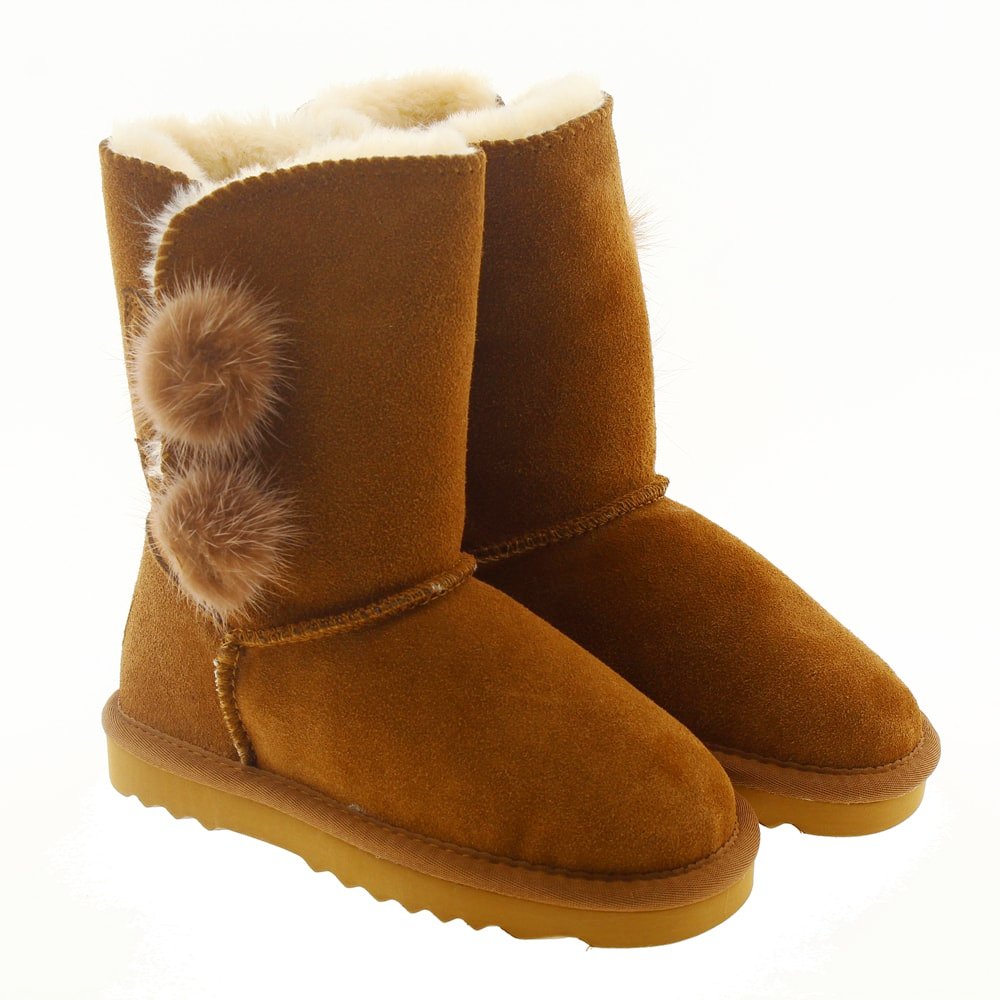 Botas pompones cuero pelo Oca Loca 6976-07