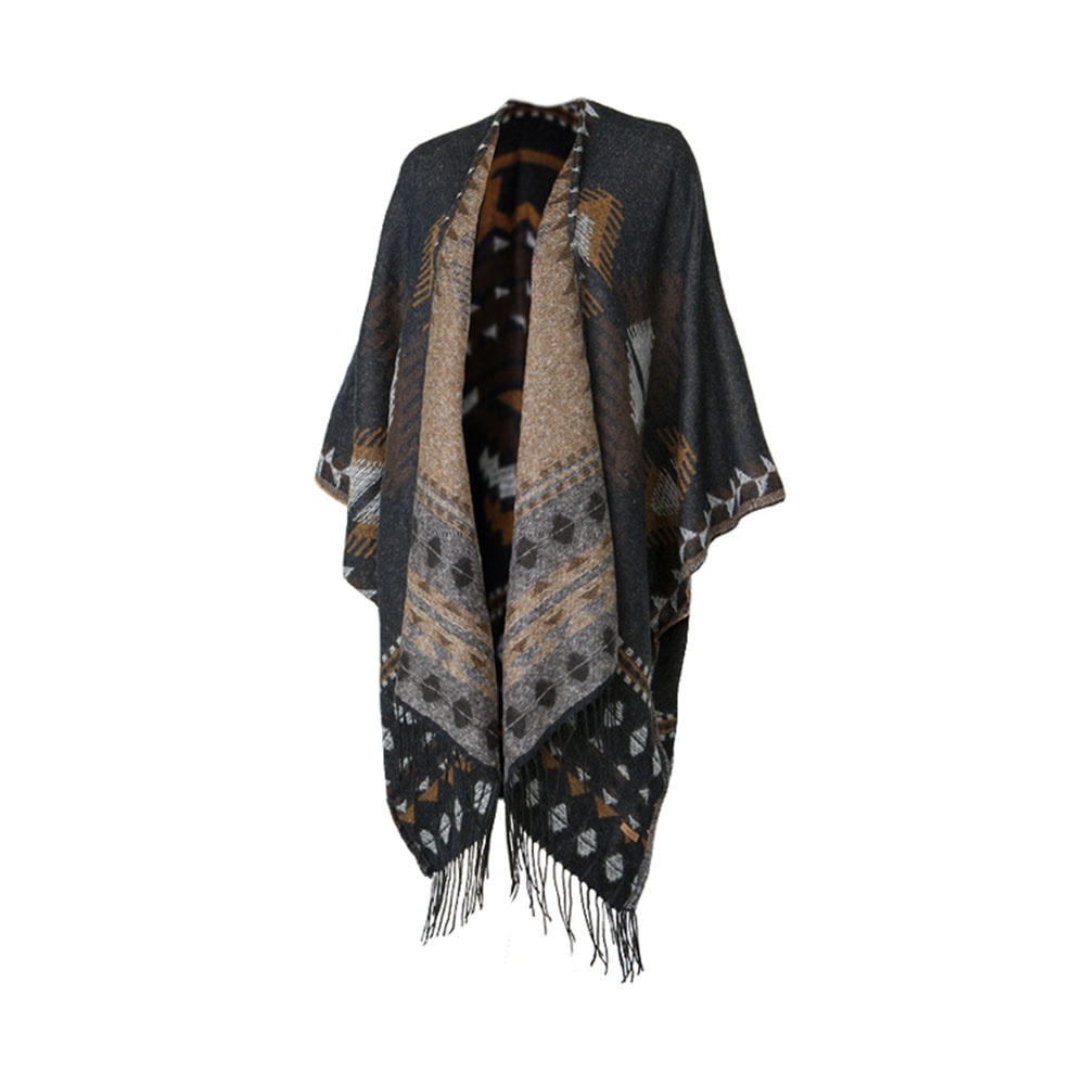 Poncho azteca flecos Barts BA5832 Gris