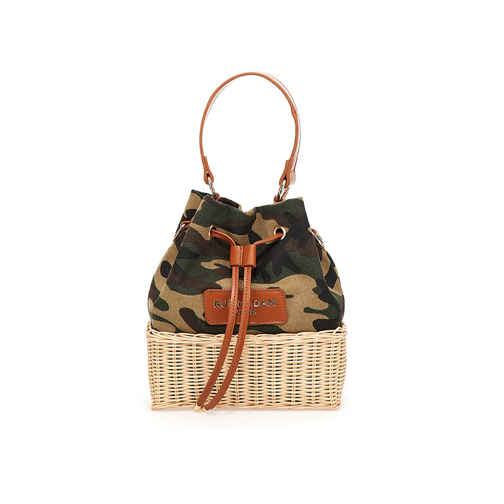 Bolso bucket lona camuflaje Rue Madam Dominica Bu