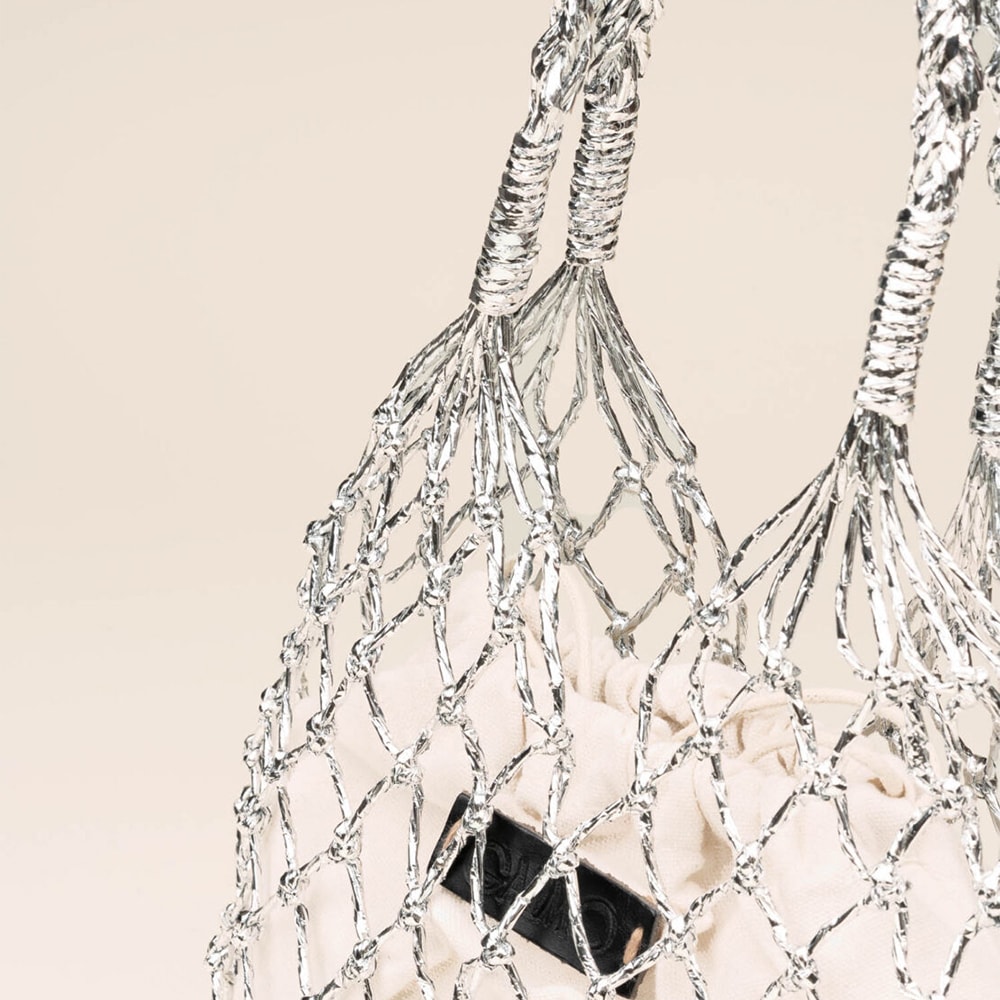 Bolso mujer Gaimo de red metálica dorada o plateada - Gallery Carrile foto 2