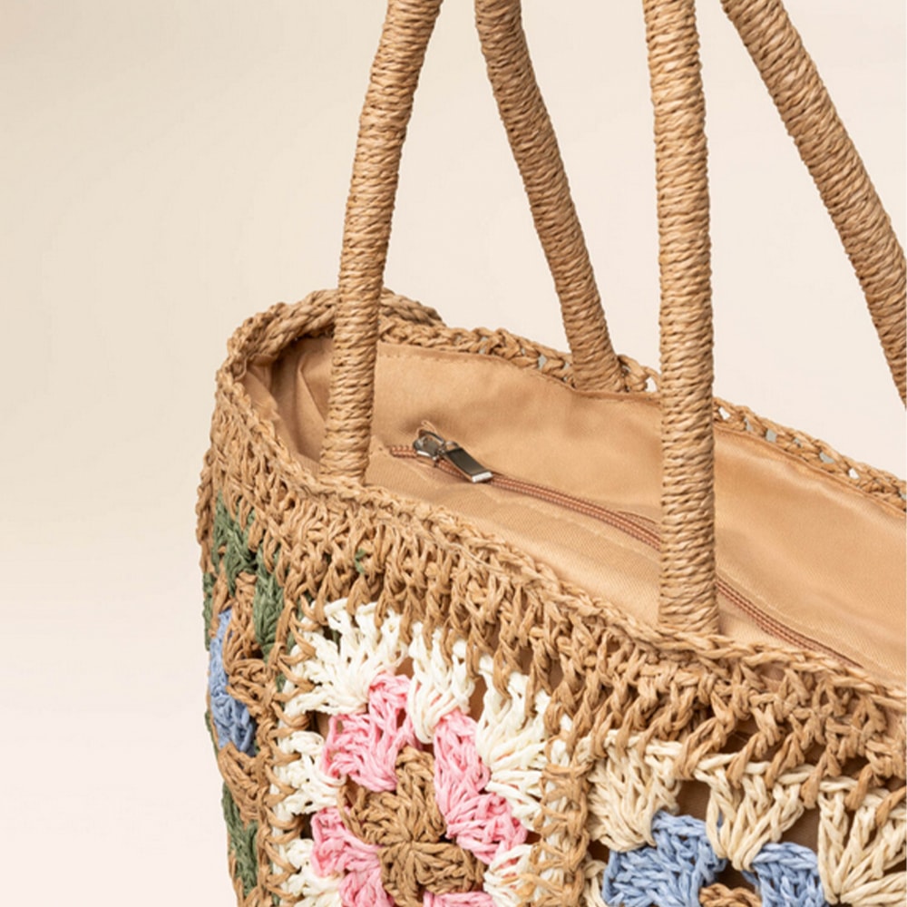 Bolso de rafia multicolor estilo patchwork - Gaimo | Carrilé foto 2