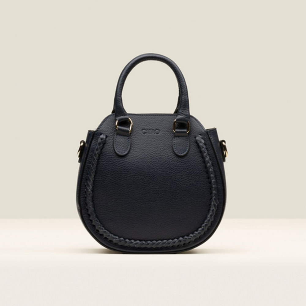 Bolso redondo azul piel Gaimo Isasa