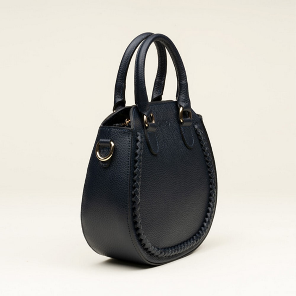 Bolso redondo azul piel Gaimo – Elegancia atemporal foto 4