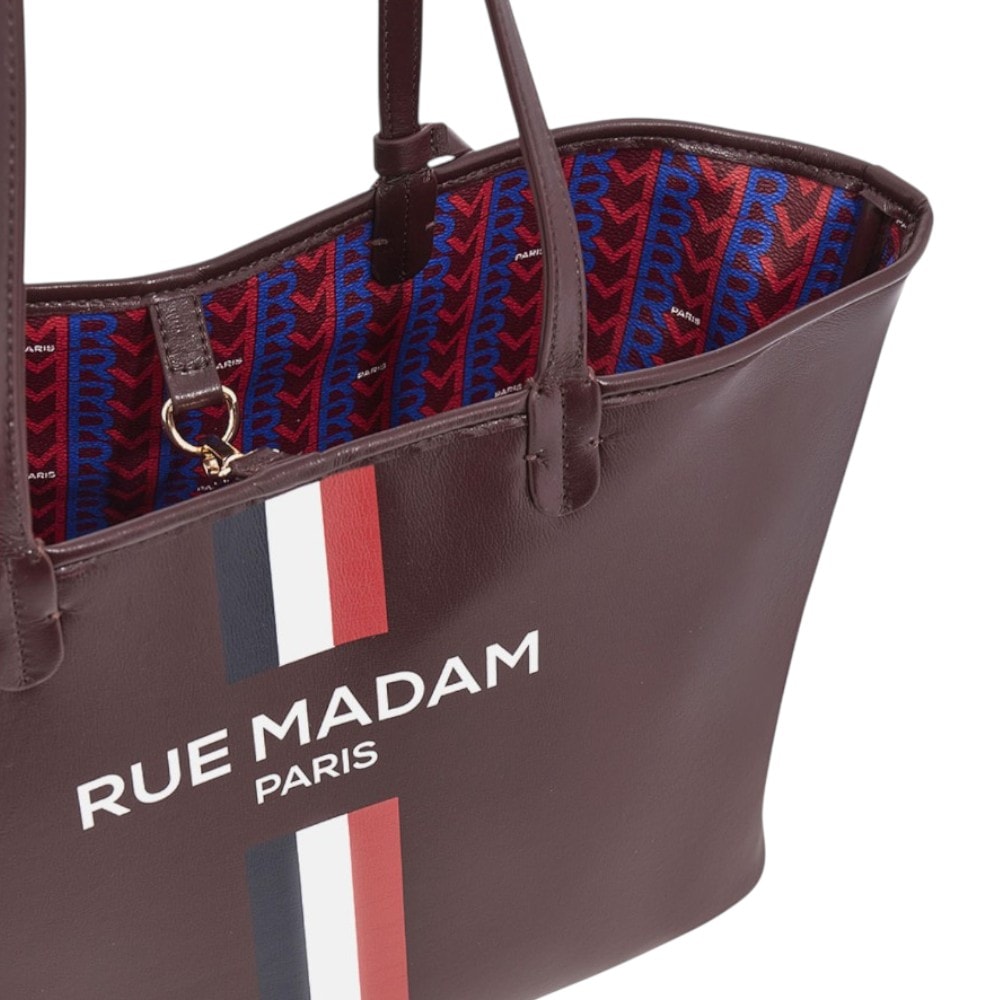 Bolso shopping granate Rue Madame Paris – reversible con neceser a juego foto 2