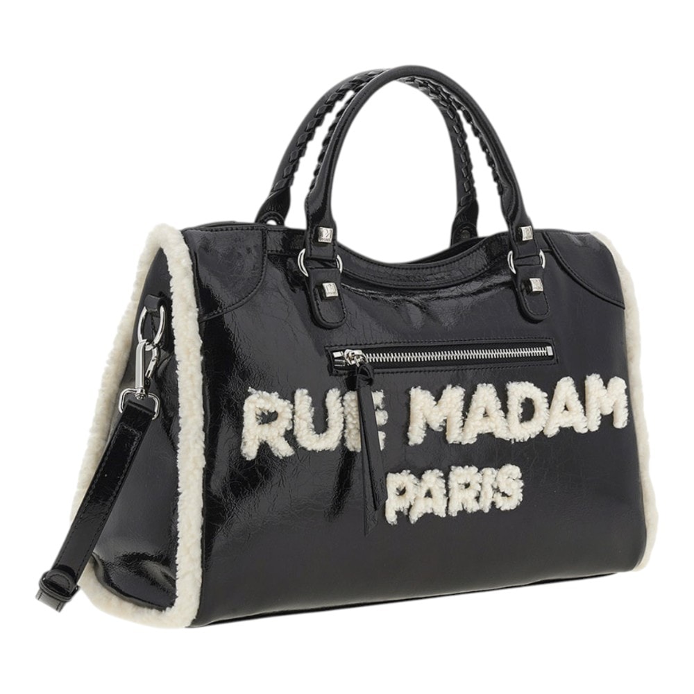 Bolso tote negro con asa Rue Madame Paris – estilo y contraste en un solo accesorio foto 2