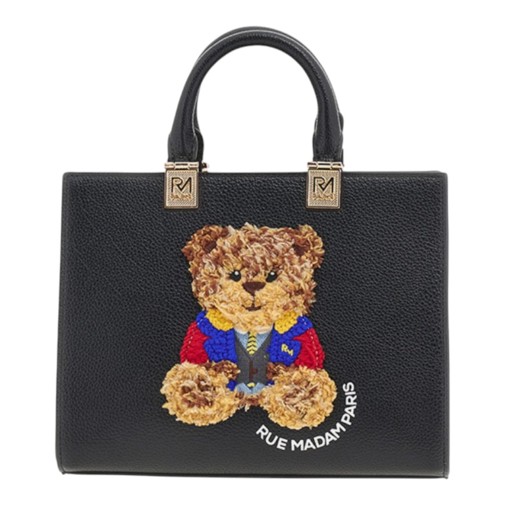 Mini tote bolso negro osito Rue Madam 1502 Marvin