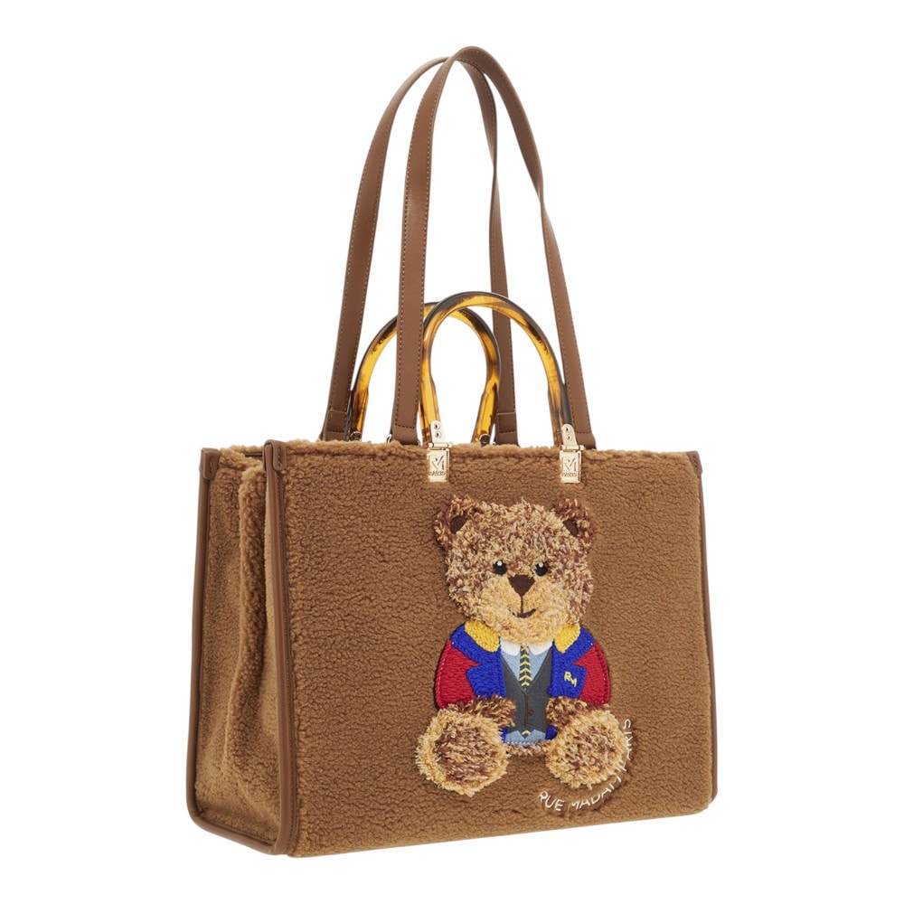 Bolso tote marrón borreguito Rue Madame Paris – diseño tierno y acogedor foto 2