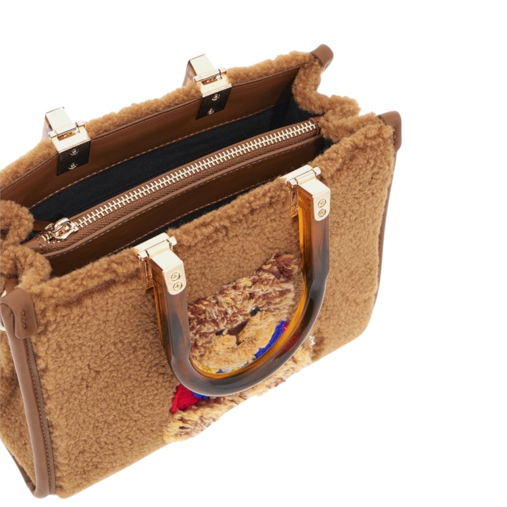 Bolso mini tote marrón borreguito Rue Madame Paris – tierno, original y versátil foto 3