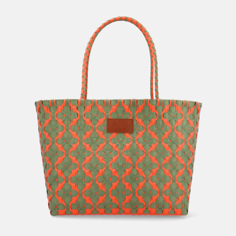 Bolso tote kaki y naranja Noa Harmon Tropi 010346