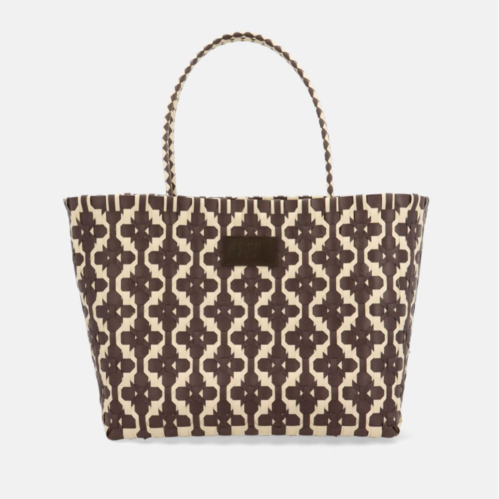 Bolso tote asas beig y marrón Noa Harmon Tropi 010346