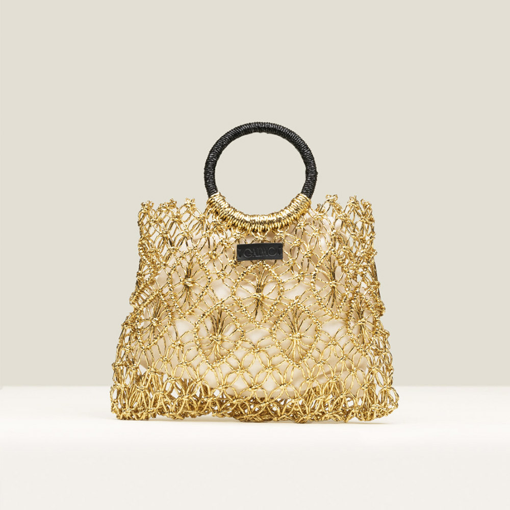 Bolso crochet metalizado oro Gaimo Sombra