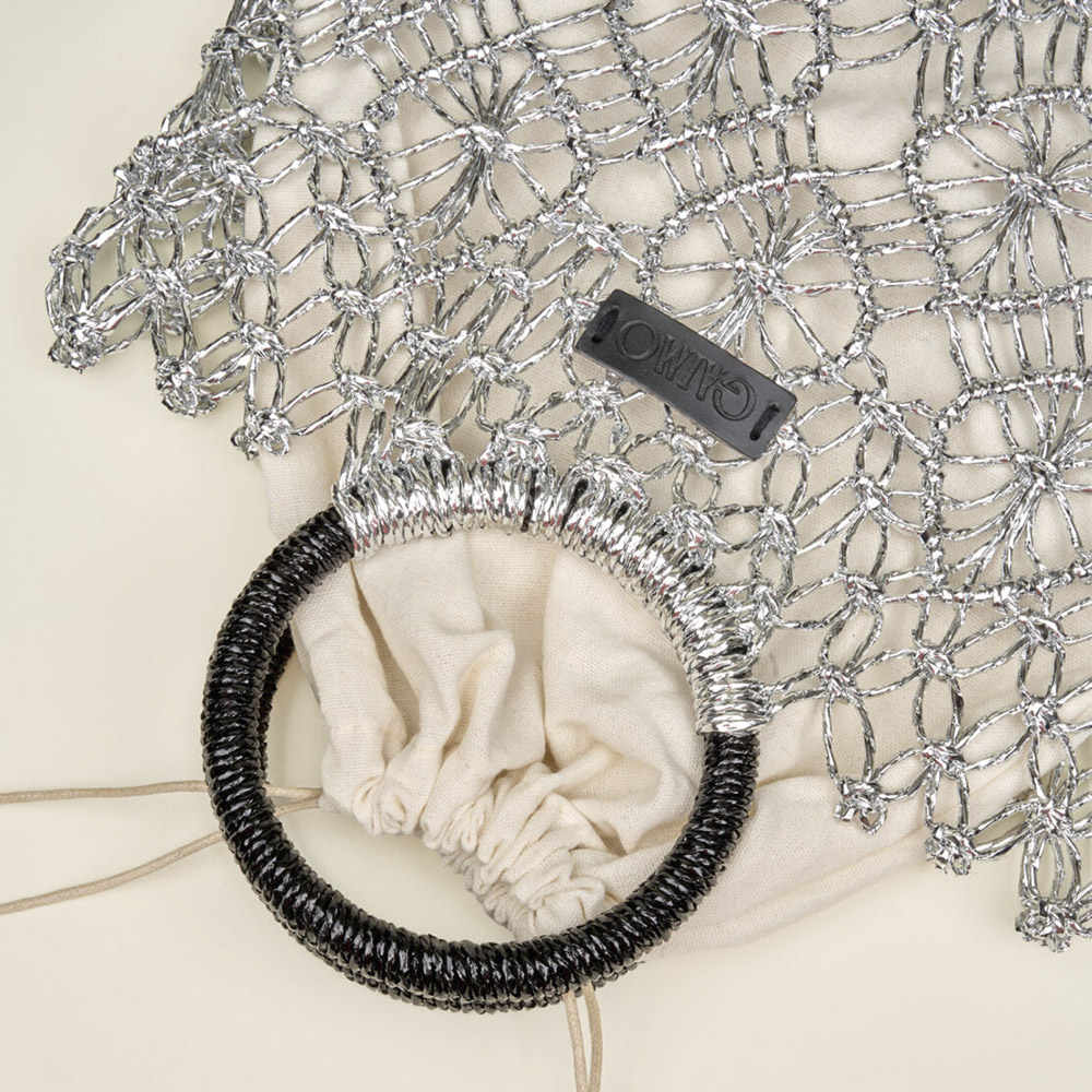 Bolso plateado crochet mano Gaimo | Carrilé foto 3