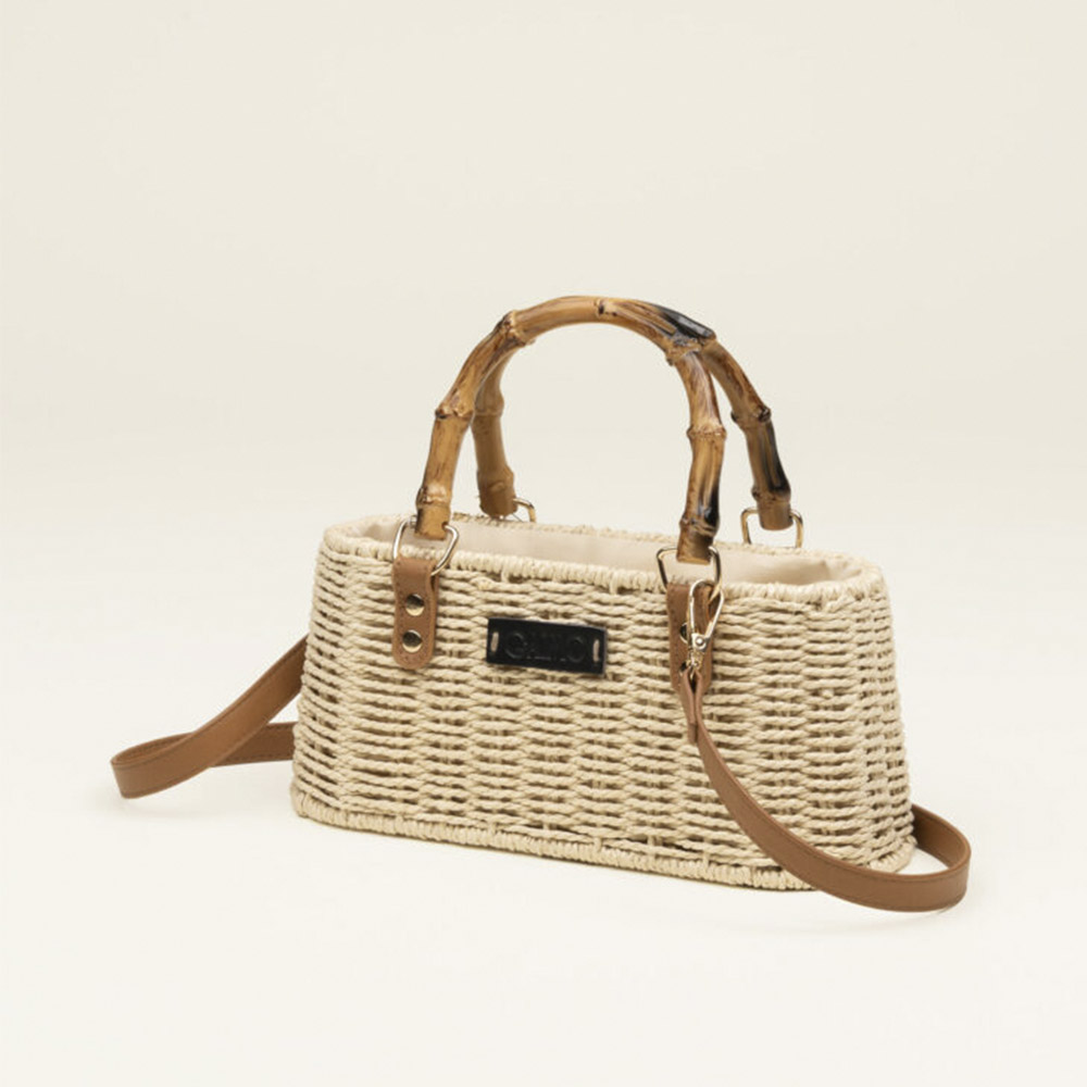 Bolso rafia bandolera y asa bambú Gaimo | Carrilé foto 4