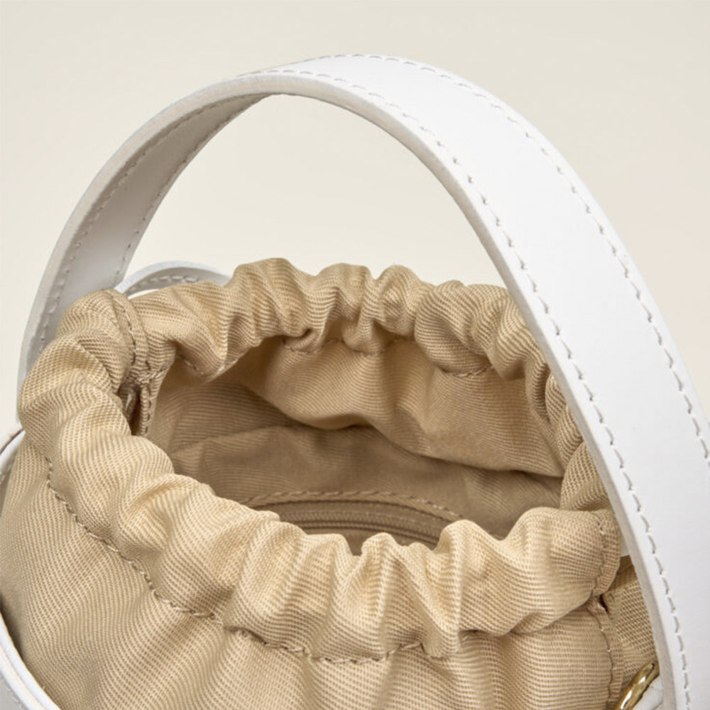 Bolso bombonera rafia y piel blanco Gaimo | Carrilé foto 4