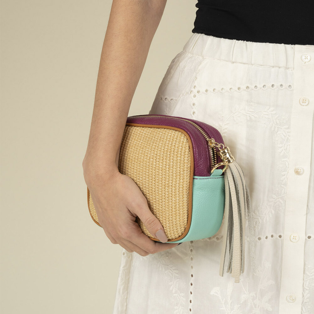 Bolso bandolera rafia multicolor Gaimo | Carrilé foto 4