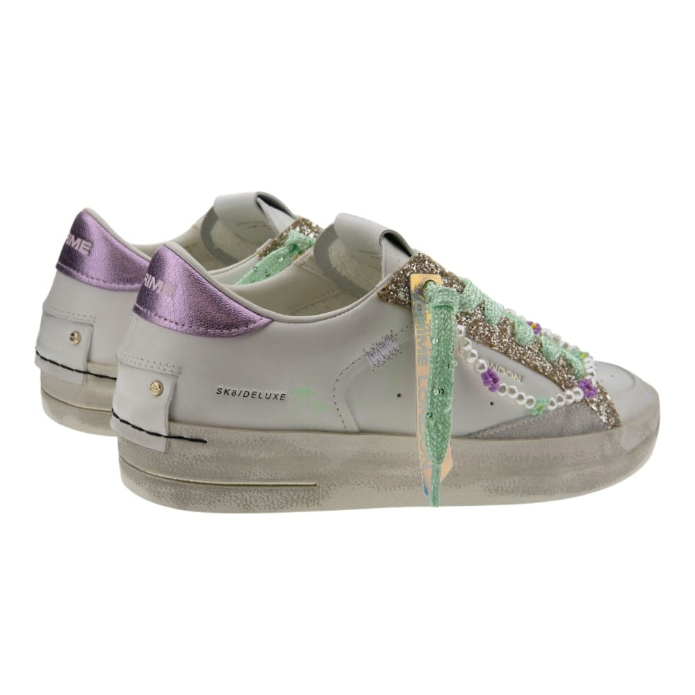 Zapatillas blancas glitter y adornos Crime London foto 4