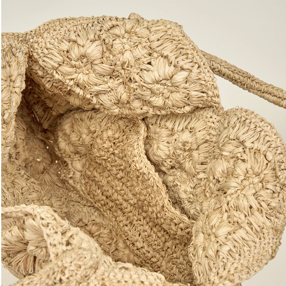 Bolso rafia flor Gaimo | Bolso artesanal mujer verano foto 4