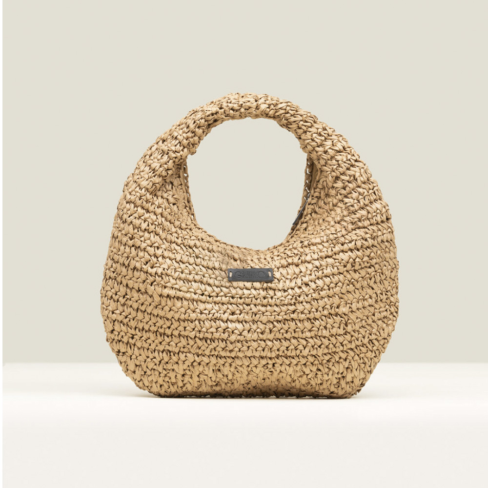 Bolso Mano Rafia Natural Cremallera | Complemento Artesanal para Mujer foto 2