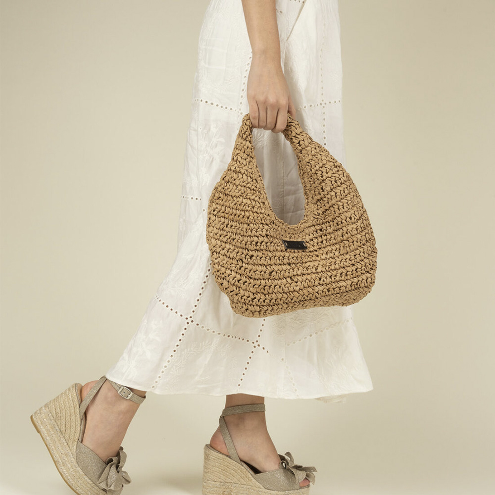 Bolso Mano Rafia Natural Cremallera | Complemento Artesanal para Mujer foto 3