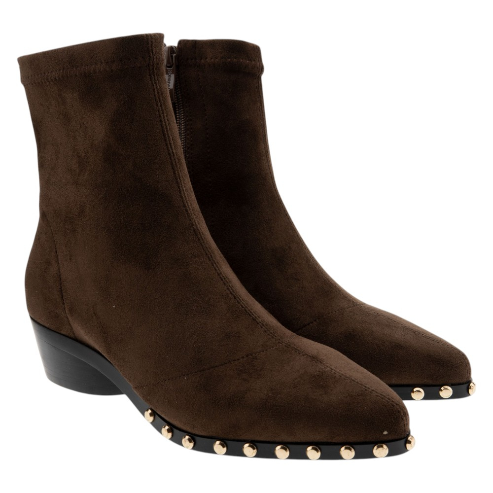 Botines marrones mujer tacón bajo tachas Noa Harmon Lil Kansas