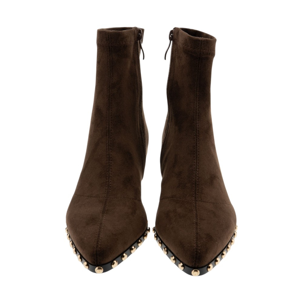 Botines marrones mujer tacón bajo tachas Noa Harmon foto 2
