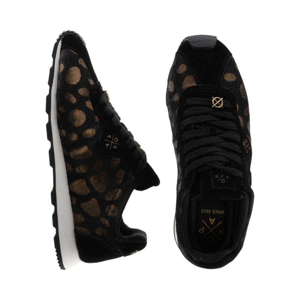 Popa sneakers mujer negra y bronce foto 1