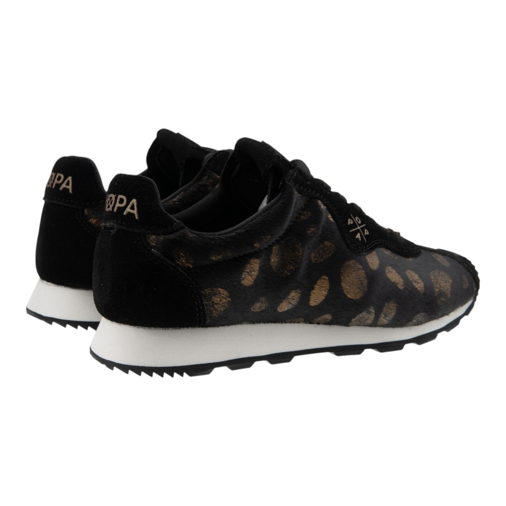 Popa sneakers mujer negra y bronce foto 3