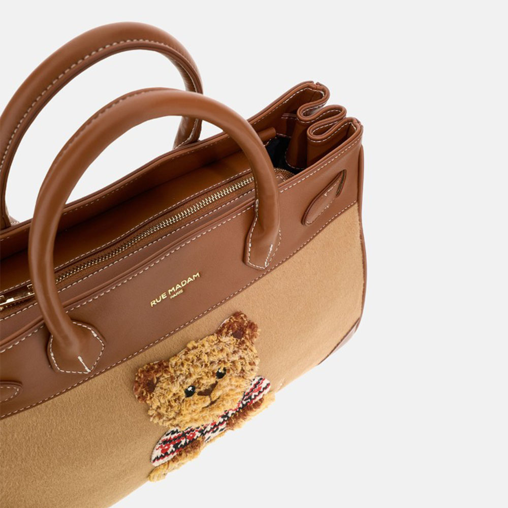 Bolso tote camel asa y correa Rue Madam Marvin Love foto 3