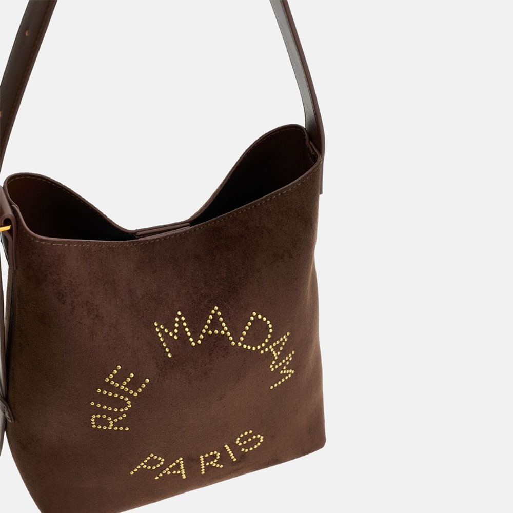 Bolso tipo cubo marrón asa Rue Madam | Carrilé foto 3