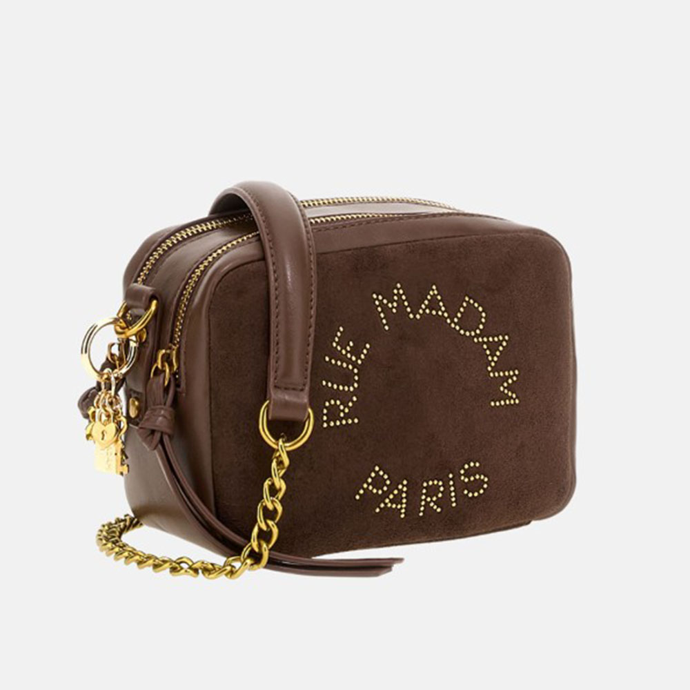 Bolso marrón cadena dos cremalleras Rue Madam | Carrilé foto 2