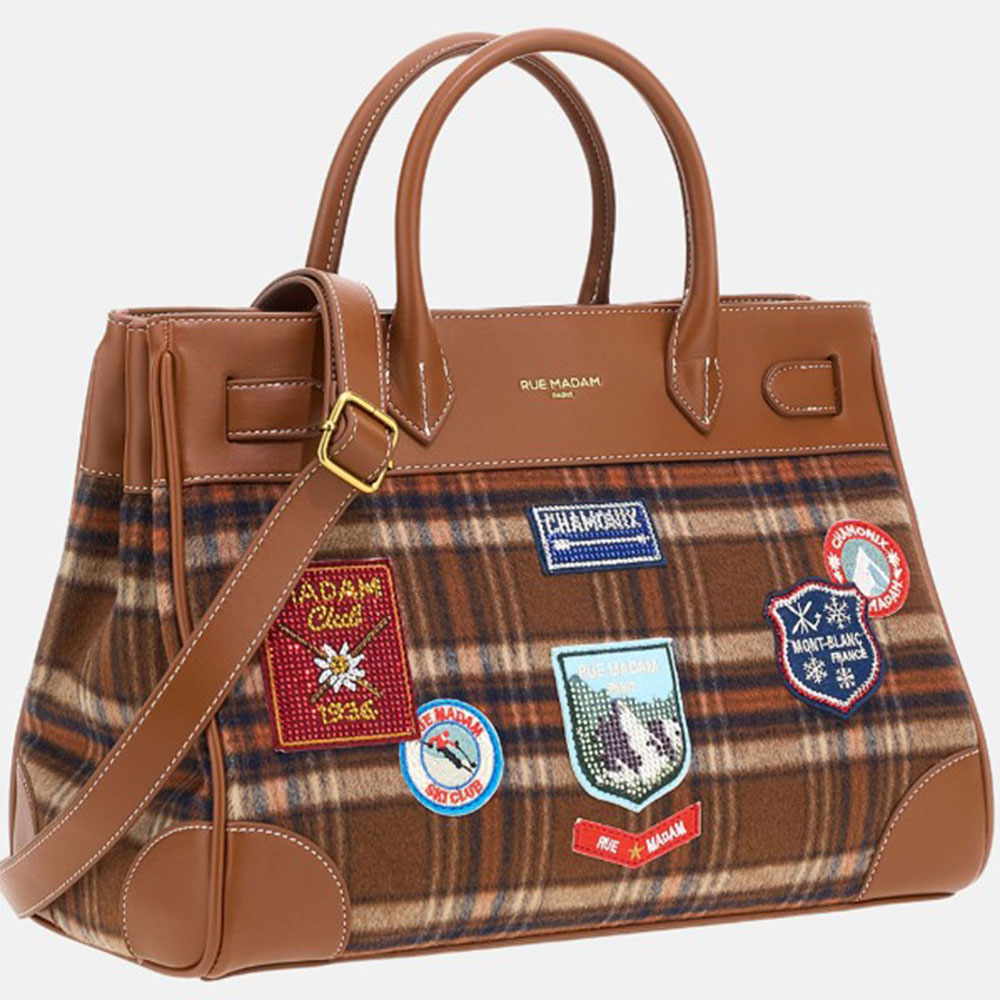 Bolso tote cuadros asa y correa Rue Madam | Carrilé foto 2